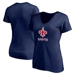 Women's Fanatics Branded Navy New Orleans Saints Red White and Team V-Neck T-Shirt