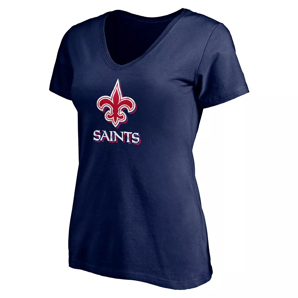 Women's Fanatics Branded Navy New Orleans Saints Red White and Team V-Neck T-Shirt 4 Women's Fanatics Branded Navy New Orleans Saints Red White and Team V-Neck T-Shirt - Image 2