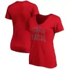 Women's Fanatics Branded Red Los Angeles Angels Victory Script V-Neck T-Shirt