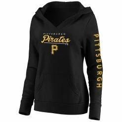 Women's Fanatics Branded Black Pittsburgh Pirates Core High Class Crossover Pullover Hoodie -Fanatics Clothing Shop 5101633 ALT2