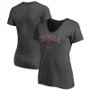 Women's Fanatics Branded Heathered Charcoal Los Angeles Angels Team Logo Lockup V-Neck T-Shirt -Fanatics Clothing Shop 5101758