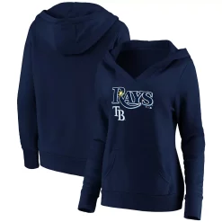 Women's Fanatics Branded Navy Tampa Bay Rays Core Team Lockup V-Neck Pullover Hoodie -Fanatics Clothing Shop 5112676 ALT