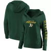Women's Fanatics Branded Green Oakland Athletics Core High Class Crossover Pullover Hoodie -Fanatics Clothing Shop 5112880