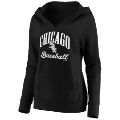 Women's Fanatics Branded Black Chicago White Sox Victory Script Crossover Neck Pullover Hoodie -Fanatics Clothing Shop 5113169 ALT2