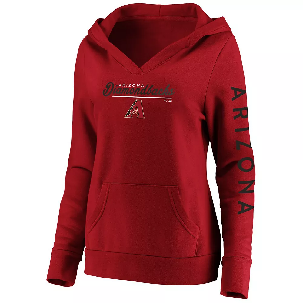 Women's Fanatics Branded Red Arizona Diamondbacks Core High Class Crossover Pullover Hoodie 5 Women's Fanatics Branded Red Arizona Diamondbacks Core High Class Crossover Pullover Hoodie - Image 3