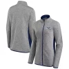 Women's Fanatics Branded Heathered Gray/College Navy Seattle Seahawks Block Party Primary Logo Full-Zip Jacket -Fanatics Clothing Shop 5248581