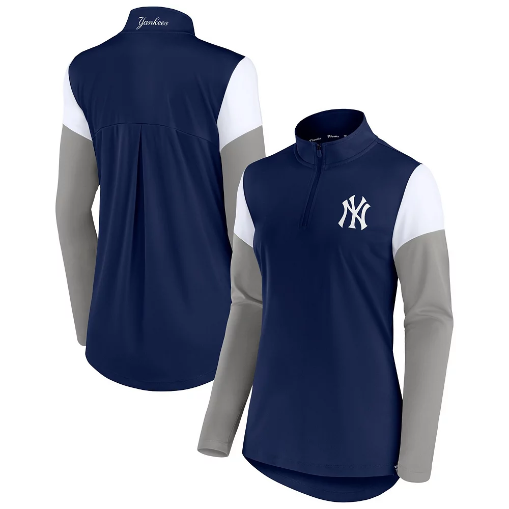 Women's Fanatics Branded Navy/Gray New York Yankees Authentic Fleece Quarter-Zip Jacket 3 Women's Fanatics Branded Navy/Gray New York Yankees Authentic Fleece Quarter-Zip Jacket