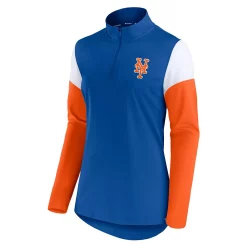 Women's Fanatics Branded Royal/Orange New York Mets Authentic Fleece Quarter-Zip Jacket -Fanatics Clothing Shop 5249747 ALT2