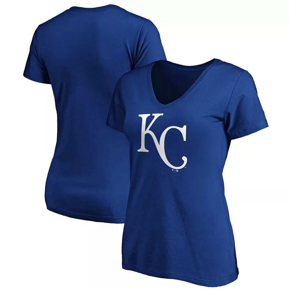 Women's Fanatics Branded Royal Kansas City Royals Core Official Logo V-Neck T-Shirt 4 Women's Fanatics Branded Royal Kansas City Royals Core Official Logo V-Neck T-Shirt - Image 2