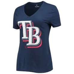 Women's Fanatics Branded Navy Tampa Bay Rays Red White & Team V-Neck T-Shirt -Fanatics Clothing Shop 5250337 ALT2