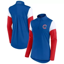 Women's Fanatics Branded Royal/Red Chicago Cubs Authentic Fleece Quarter-Zip Jacket