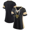 Women's Fanatics Branded Black/Gold New Orleans Saints Team Draft Me Lace-Up Raglan T-Shirt 1 Women's Fanatics Branded Black/Gold New Orleans Saints Team Draft Me Lace-Up Raglan T-Shirt -Fanatics Clothing Shop 5250825