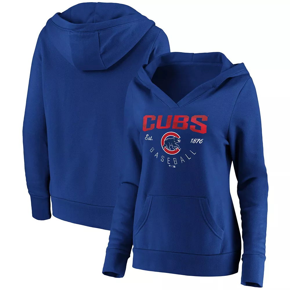 Women's Fanatics Branded Royal Chicago Cubs Core Live For It V-Neck Pullover Hoodie 3 Women's Fanatics Branded Royal Chicago Cubs Core Live For It V-Neck Pullover Hoodie