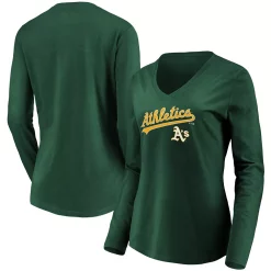 Women's Fanatics Branded Green Oakland Athletics Core Team Lockup Long Sleeve V-Neck T-Shirt 6 Women's Fanatics Branded Green Oakland Athletics Core Team Lockup Long Sleeve V-Neck T-Shirt -Fanatics Clothing Shop 5251418 ALT