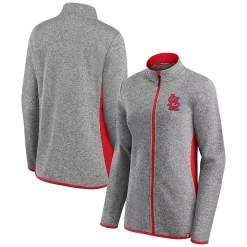 Women's Fanatics Branded Heathered Charcoal St. Louis Cardinals Primary Logo Fleece Full-Zip Jacket 5 Women's Fanatics Branded Heathered Charcoal St. Louis Cardinals Primary Logo Fleece Full-Zip Jacket -Fanatics Clothing Shop 5251552 ALT