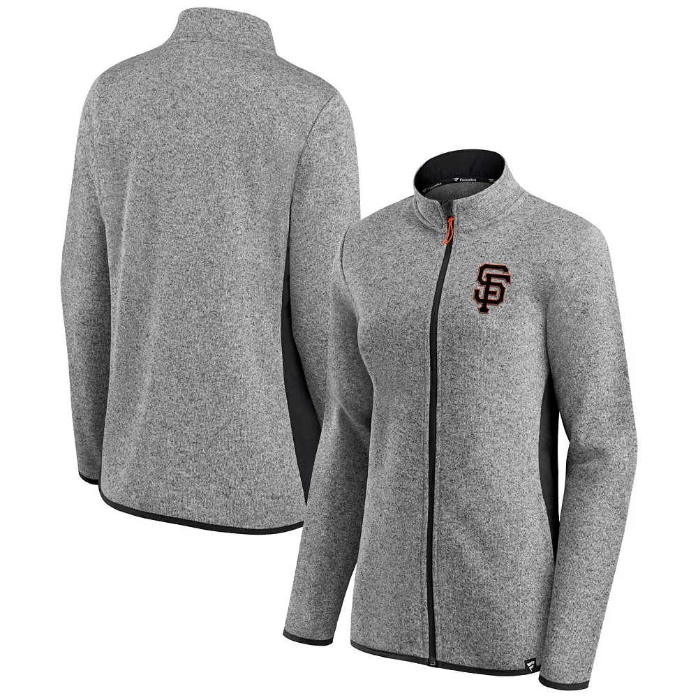 Women's Fanatics Branded Heathered Charcoal San Francisco Giants Primary Logo Fleece Full-Zip Jacket 4 Women's Fanatics Branded Heathered Charcoal San Francisco Giants Primary Logo Fleece Full-Zip Jacket - Image 2