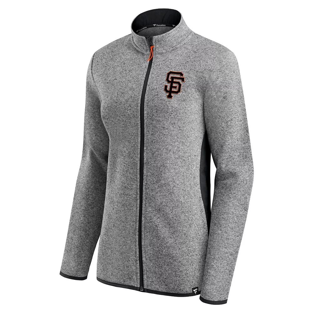 Women's Fanatics Branded Heathered Charcoal San Francisco Giants Primary Logo Fleece Full-Zip Jacket 5 Women's Fanatics Branded Heathered Charcoal San Francisco Giants Primary Logo Fleece Full-Zip Jacket - Image 3