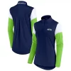 Women's Fanatics Branded College Navy/Neon Green Seattle Seahawks Block Party Team Authentic Quarter-Zip Jacket -Fanatics Clothing Shop 5251752