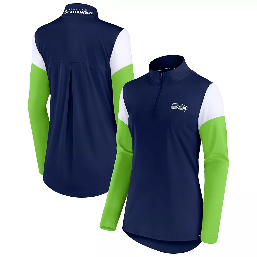 Women's Fanatics Branded College Navy/Neon Green Seattle Seahawks Block Party Team Authentic Quarter-Zip Jacket 3 Women's Fanatics Branded College Navy/Neon Green Seattle Seahawks Block Party Team Authentic Quarter-Zip Jacket