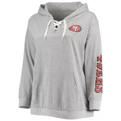 Women's Fanatics Branded Heathered Gray San Francisco 49ers Plus Size Lace-Up Pullover Hoodie 7 Women's Fanatics Branded Heathered Gray San Francisco 49ers Plus Size Lace-Up Pullover Hoodie -Fanatics Clothing Shop 5365948 ALT2