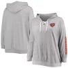 Women's Fanatics Branded Heathered Gray Chicago Bears Plus Size Lace-Up Pullover Hoodie 2 Women's Fanatics Branded Heathered Gray Chicago Bears Plus Size Lace-Up Pullover Hoodie -Fanatics Clothing Shop 5366086