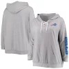 Women's Fanatics Branded Heathered Gray Buffalo Bills Plus Size Lace-Up Pullover Hoodie -Fanatics Clothing Shop 5366151