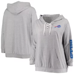 Women's Fanatics Branded Heathered Gray Buffalo Bills Plus Size Lace-Up Pullover Hoodie 6 Women's Fanatics Branded Heathered Gray Buffalo Bills Plus Size Lace-Up Pullover Hoodie -Fanatics Clothing Shop 5366151 ALT
