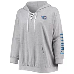 Women's Fanatics Branded Heathered Gray Tennessee Titans Plus Size Lace-Up Pullover Hoodie 7 Women's Fanatics Branded Heathered Gray Tennessee Titans Plus Size Lace-Up Pullover Hoodie -Fanatics Clothing Shop 5366281 ALT2