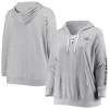 Women's Fanatics Branded Heathered Gray Baltimore Ravens Plus Size Lace-Up Pullover Hoodie -Fanatics Clothing Shop 5366450