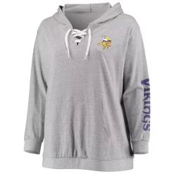 Women's Fanatics Branded Heathered Gray Minnesota Vikings Plus Size Lace-Up Pullover Hoodie 7 Women's Fanatics Branded Heathered Gray Minnesota Vikings Plus Size Lace-Up Pullover Hoodie -Fanatics Clothing Shop 5366488 ALT2