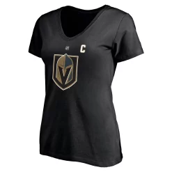 Women's Fanatics Branded Mark Stone Black Vegas Golden Knights Authentic Stack Name & Number V-Neck T-Shirt -Fanatics Clothing Shop 5368264 ALT2