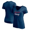 Women's Fanatics Branded Navy Houston Texans Long Stride V-Neck T-Shirt -Fanatics Clothing Shop 5369418