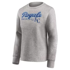 Women's Fanatics Branded Heathered Gray Kansas City Royals Crew Pullover Sweater -Fanatics Clothing Shop 5369736 ALT2