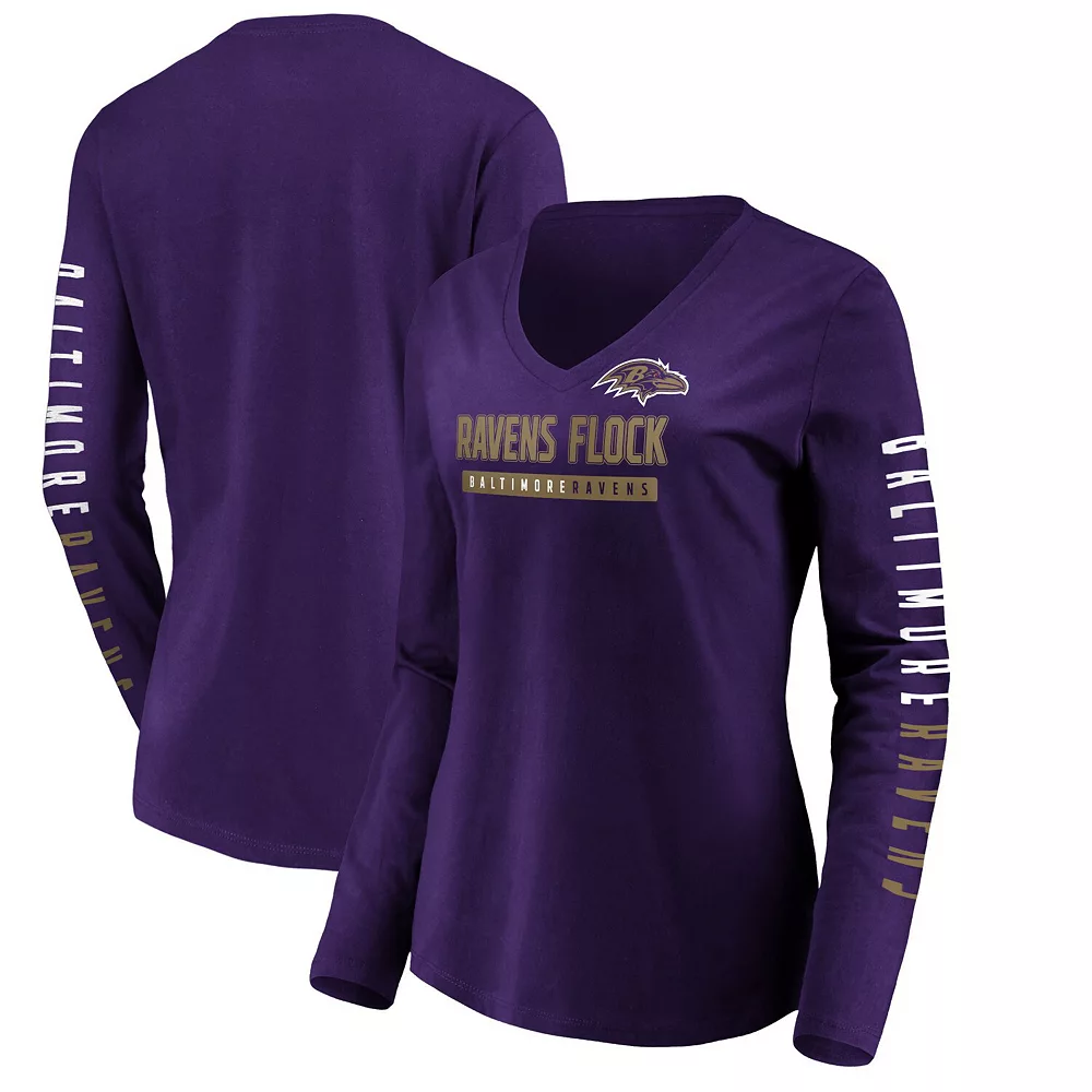 Women's Fanatics Branded Purple Baltimore Ravens Slogan V-Neck Long Sleeve T-Shirt 4 Women's Fanatics Branded Purple Baltimore Ravens Slogan V-Neck Long Sleeve T-Shirt - Image 2