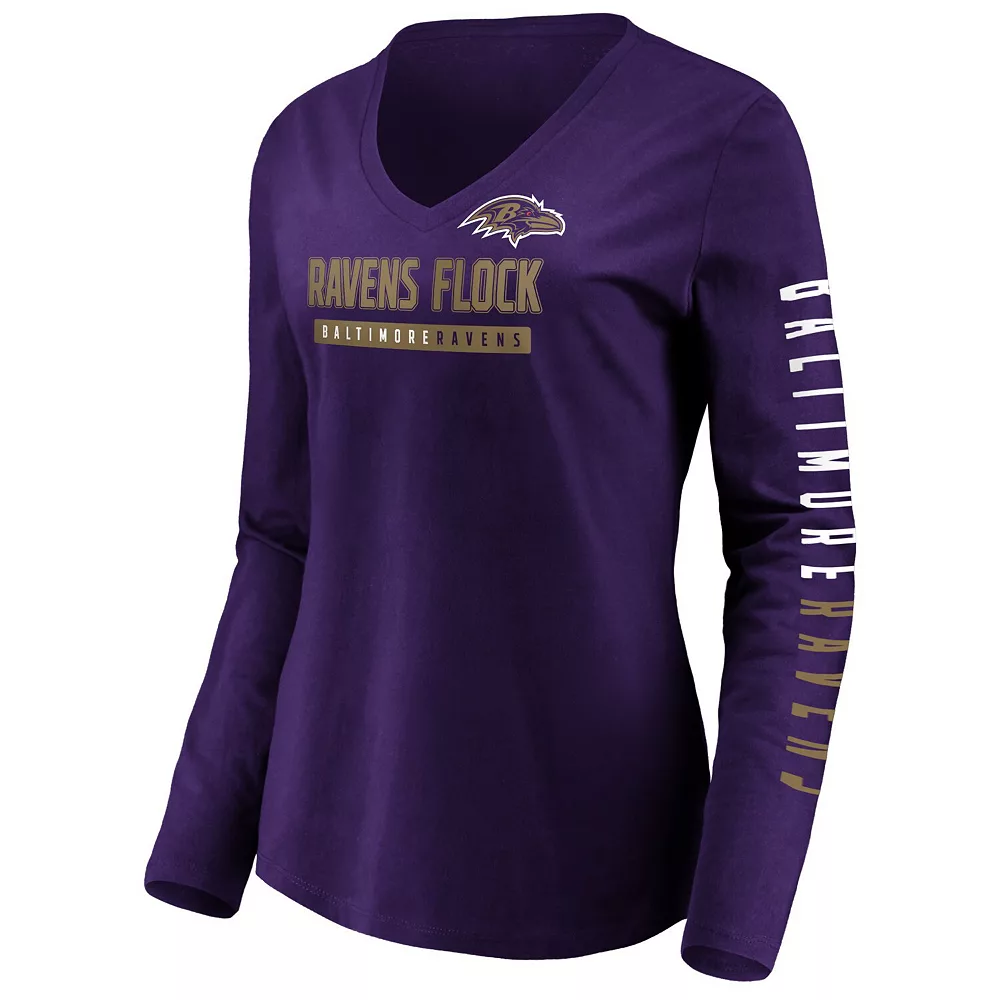 Women's Fanatics Branded Purple Baltimore Ravens Slogan V-Neck Long Sleeve T-Shirt 5 Women's Fanatics Branded Purple Baltimore Ravens Slogan V-Neck Long Sleeve T-Shirt - Image 3