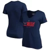 Women's Fanatics Branded Navy Washington Capitals Authentic Pro Secondary Logo V-Neck T-Shirt -Fanatics Clothing Shop 5378545