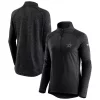 Women's Fanatics Branded Black/Heathered Charcoal Dallas Stars Authentic Pro Travel & Training Raglan Quarter-Zip Jacket -Fanatics Clothing Shop 5378964