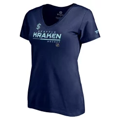 Women's Fanatics Branded Deep Sea Blue Seattle Kraken Authentic Pro Core Collection Prime V-Neck T-Shirt -Fanatics Clothing Shop 5381077 ALT2