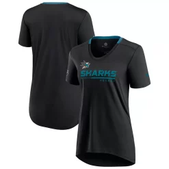 Women's Fanatics Branded Black San Jose Sharks Authentic Pro Locker Room T-Shirt -Fanatics Clothing Shop 5382571 ALT