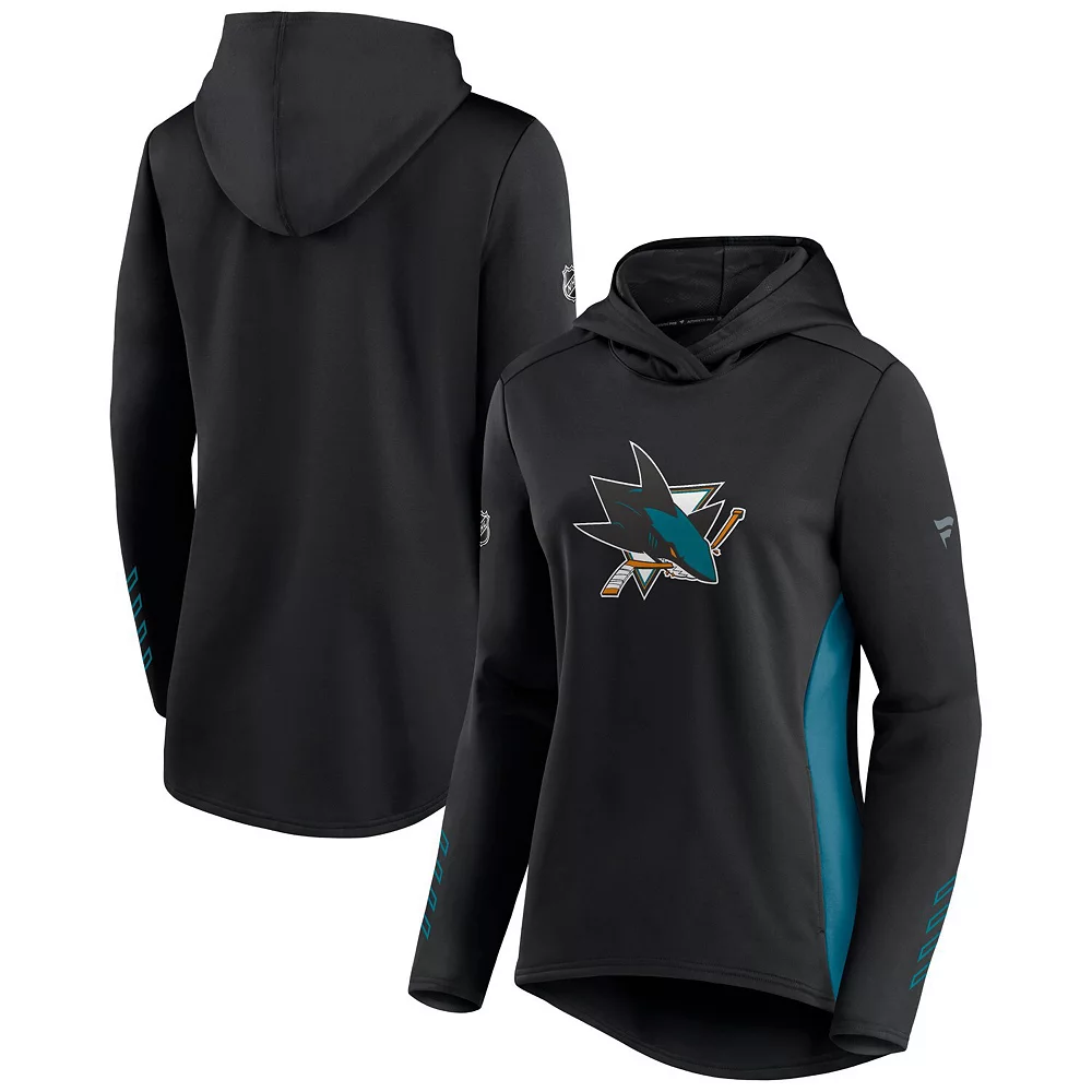 Women's Fanatics Branded Black/Teal San Jose Sharks Authentic Pro Locker Room Pullover Hoodie 4 Women's Fanatics Branded Black/Teal San Jose Sharks Authentic Pro Locker Room Pullover Hoodie - Image 2