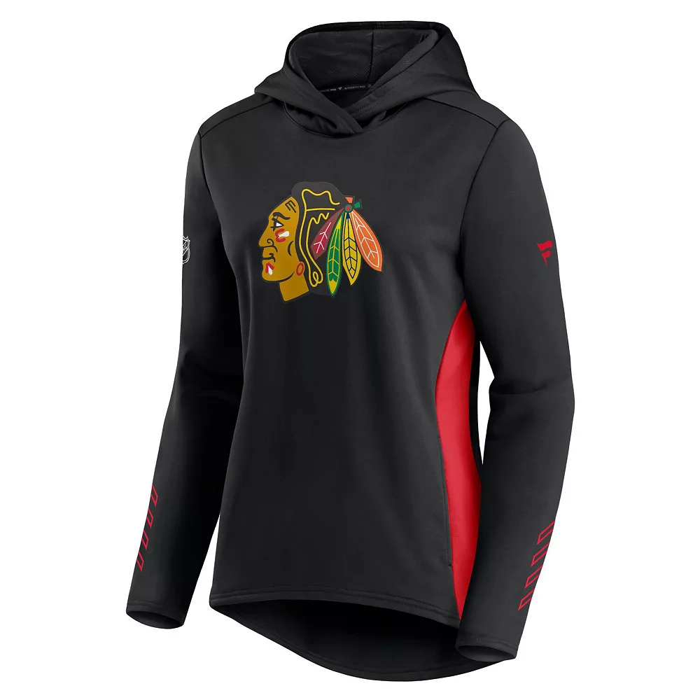 Women's Fanatics Branded Black/Red Chicago Blackhawks Authentic Pro Locker Room Pullover Hoodie 5 Women's Fanatics Branded Black/Red Chicago Blackhawks Authentic Pro Locker Room Pullover Hoodie - Image 3