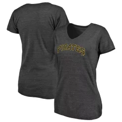 Women's Fanatics Branded Heathered Charcoal Pittsburgh Pirates Wordmark Tri-Blend V-Neck T-Shirt 6 Women's Fanatics Branded Heathered Charcoal Pittsburgh Pirates Wordmark Tri-Blend V-Neck T-Shirt -Fanatics Clothing Shop 5385923 ALT