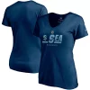 Women's Fanatics Branded Navy Seattle Kraken Authentic Pro Secondary Logo V-Neck T-Shirt 2 Women's Fanatics Branded Navy Seattle Kraken Authentic Pro Secondary Logo V-Neck T-Shirt -Fanatics Clothing Shop 5386036