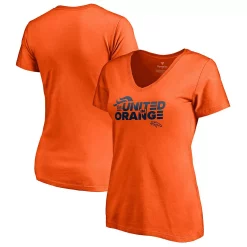 Women's Fanatics Branded Orange Denver Broncos ReUnited In Orange V-Neck T-Shirt -Fanatics Clothing Shop 5387898 ALT