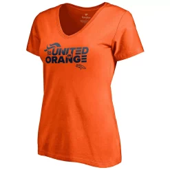 Women's Fanatics Branded Orange Denver Broncos ReUnited In Orange V-Neck T-Shirt -Fanatics Clothing Shop 5387898 ALT2