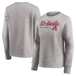 Women's Fanatics Branded Heathered Gray Arizona Diamondbacks Crew Pullover Sweater