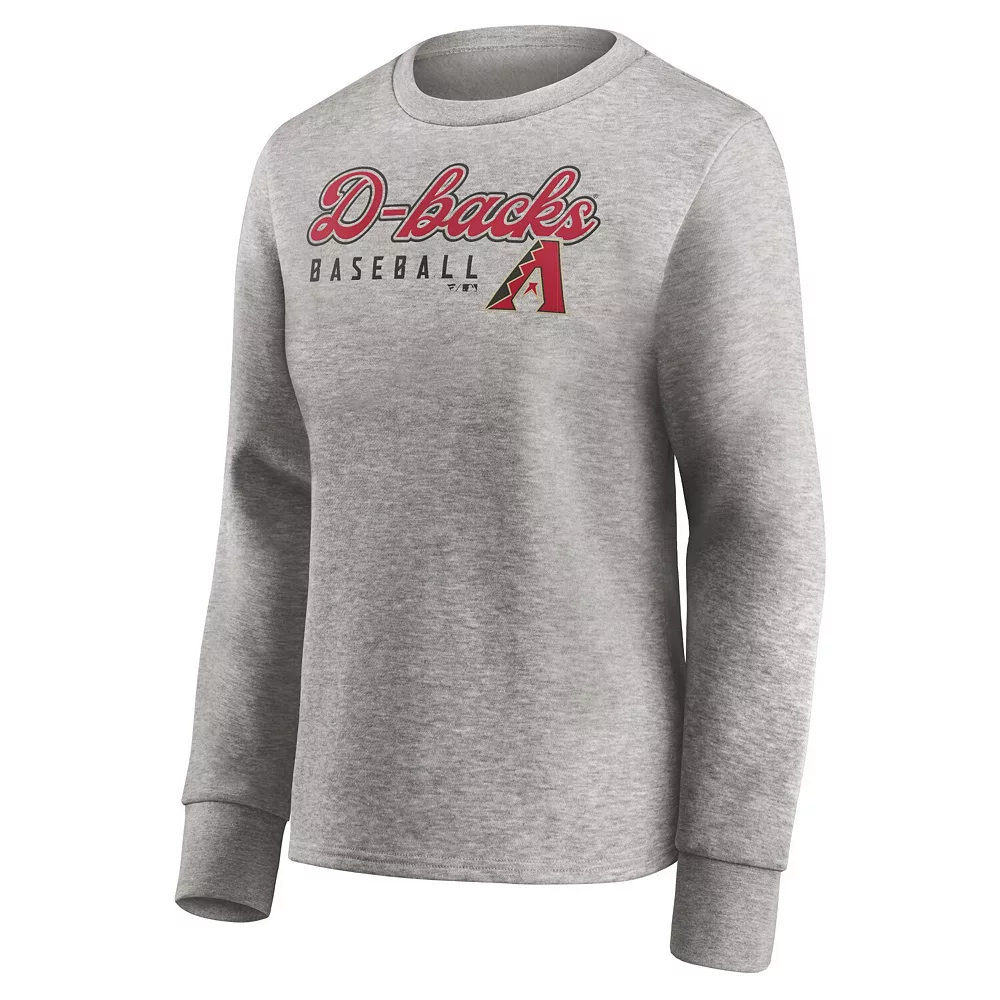 Women's Fanatics Branded Heathered Gray Arizona Diamondbacks Crew Pullover Sweater 5 Women's Fanatics Branded Heathered Gray Arizona Diamondbacks Crew Pullover Sweater - Image 3