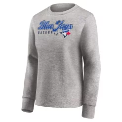 Women's Fanatics Branded Heathered Gray Toronto Blue Jays Crew Pullover Sweater -Fanatics Clothing Shop 5400028 ALT2