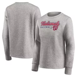 Women's Fanatics Branded Heathered Gray Washington Nationals Crew Pullover Sweater 6 Women's Fanatics Branded Heathered Gray Washington Nationals Crew Pullover Sweater -Fanatics Clothing Shop 5400063 ALT