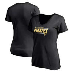 Women's Fanatics Branded Black Pittsburgh Pirates Plus Size Mascot In Bounds V-Neck T-Shirt -Fanatics Clothing Shop 5400518 ALT